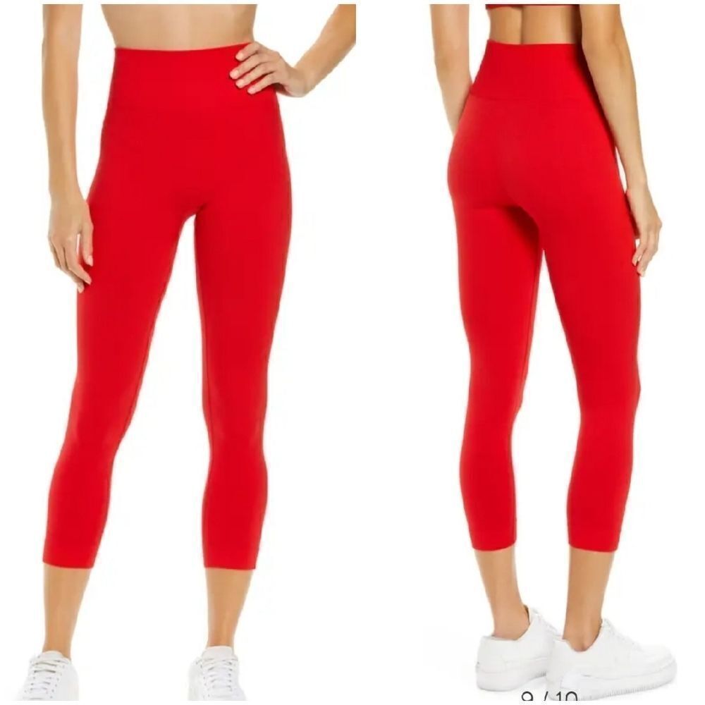 We Wore What Women's Red Seamless High Waist Leggings Size Large - Picture 2 of 16